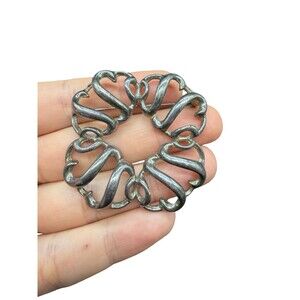 Vintage Jewelry Silver Tone Art Deco Brooch Artistic Pin